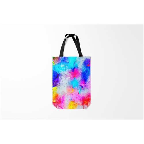 фото Сумка-шоппер / 31х42 см / неоновые принты / разные потертости burnettie