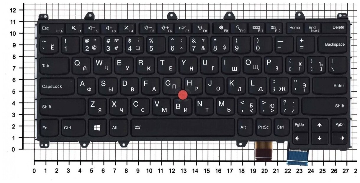 Клавиатура для ноутбука Lenovo Yoga X380 Русская черная с подсветкой