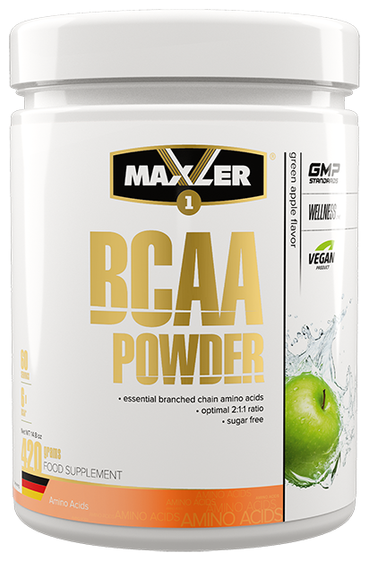 MAXLER EU BCAA Powder Sugar Free (Банка) 420 г (Green Apple Flavor)