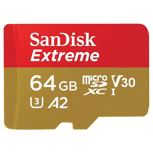 micro sd 64gb sandisk microsdxc class 10 uhs i a2 c10 v30 u3 extreme 170mb s sdsqxah 064g gn6gn Карта памятиSandisk SDSQXA2-064G-GN6GN Extreme