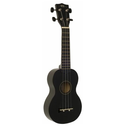 фото Wiki uk10g bk гитара укулеле сопрано, клен, цвет черный глянец, чехол в комплекте