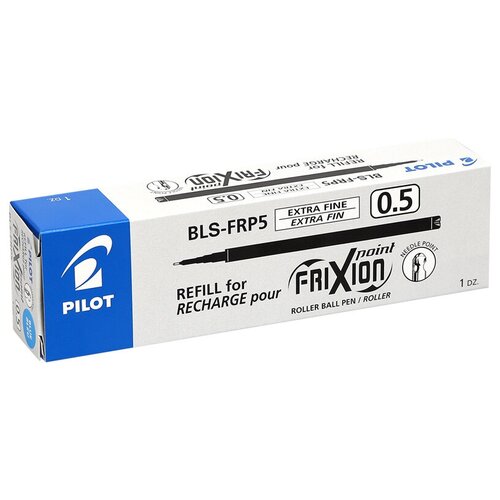 Стержень для ручки для гелевой ручки PILOT Frixion Point BLS-FRP-5 (L) стираемые чернила 0.5 мм, 111 мм синий 12