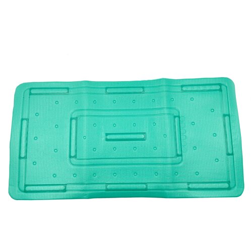 фото Коврик для ванной «спа» skiico 37×70 см / коврик для ванны противоскользящий бирюзовый