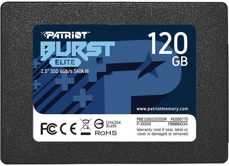 Накопитель SSD 2.5" SATA III 120 Гб Patriot Burst Elite (PBE120GS25SSDR) — фото 1