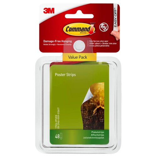 Полоски для плакатов Command 17024-48FGN, белые, 48 шт./уп. 7100147918 1415391
