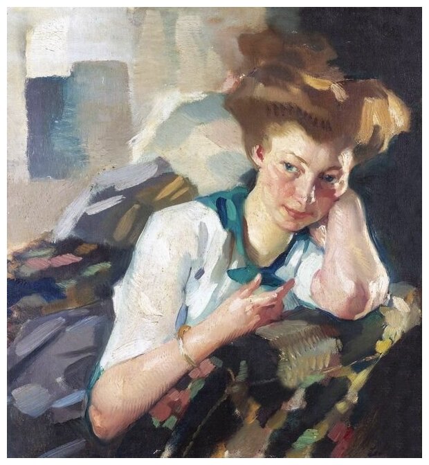 Репродукция на холсте Портрет молодой женщины №3 Путц Лео 60см. x 65см.