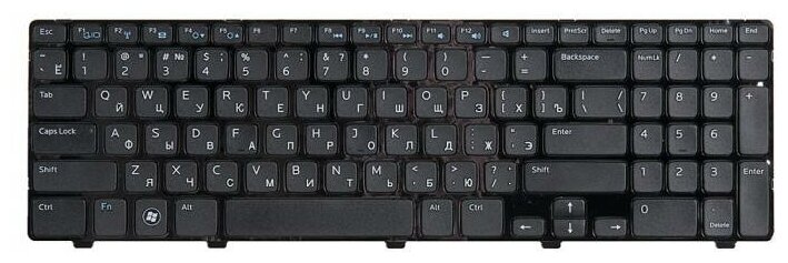Клавиатура ZeepDeep для ноутбука Dell Inspiron 15-3521 черная с рамкой гор. Enter