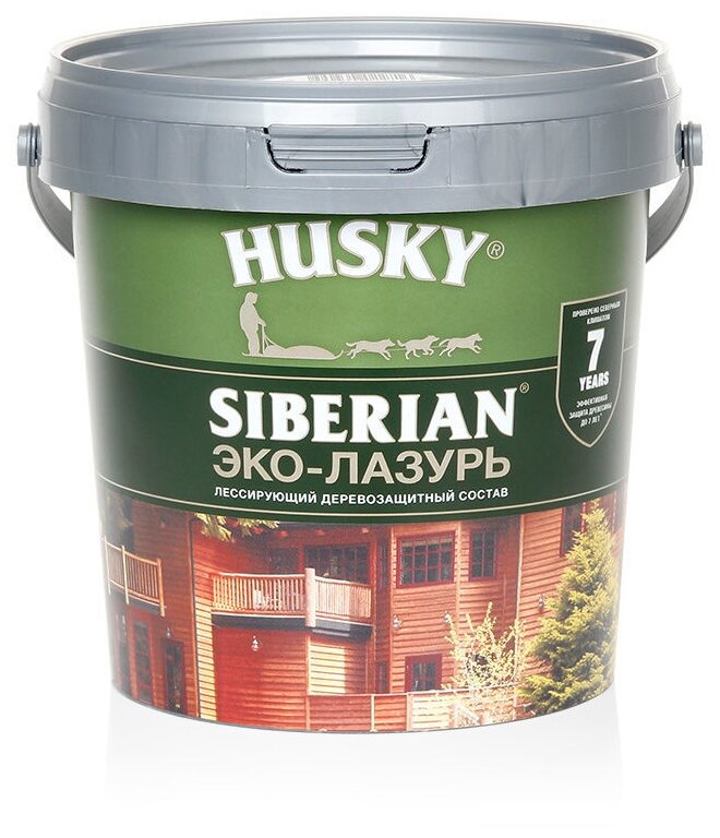 HUSKY антисептик Siberian эко-лазурь, 0.9 кг, 0.9 л, кофейное дерево