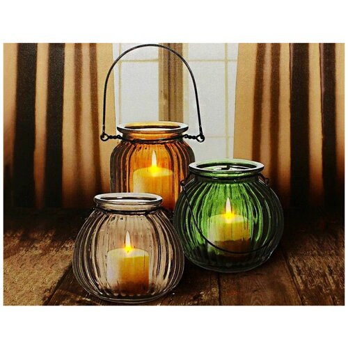 Светящаяся картина УЮТ В фонариках, 3 LED-огня, 40ч40 см, таймер, батарейки, Peha Magic