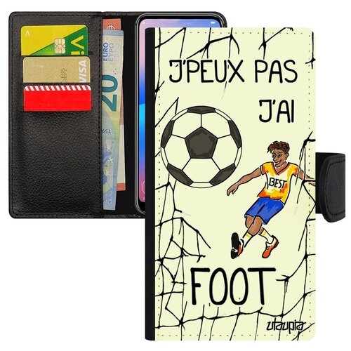 фото Противоударный чехол-книжка для смарфона // xiaomi mi 8 // "не могу - у меня футбол!" крутой рисунок, utaupia, белый