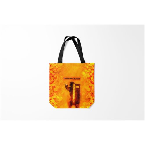 фото Сумка-шоппер / 40х40 см / геймерам / counter strike cs go fire кс го z burnettie