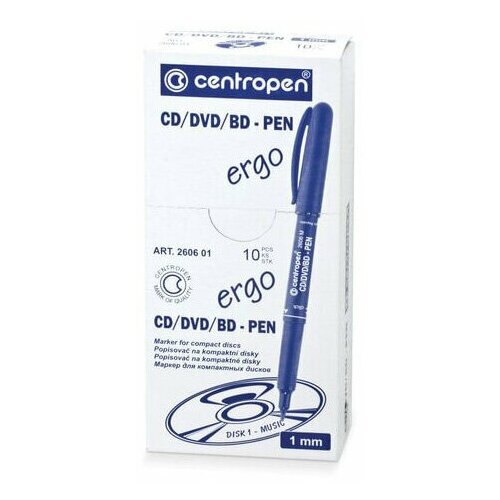 Маркер для CD и DVD CENTROPEN CD-PEN, ЧЕРНЫЙ, ширина линии 1 мм, 4606/1Ч 5 уп.