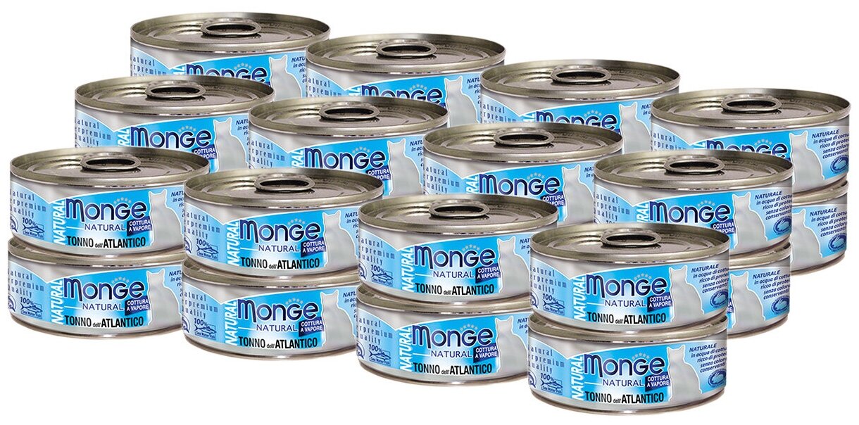 Monge Cat Natural консервы для кошек атлантический тунец 80гр* 24шт - фотография № 11