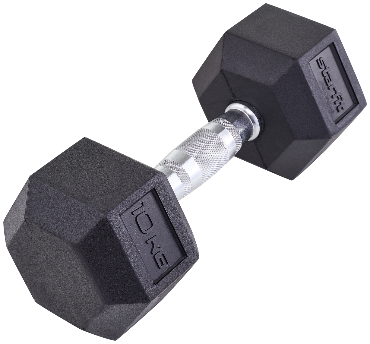 Гантель гексагональная STARFIT Pro DB-301 10 кг, обрезиненная, черный, 1 шт