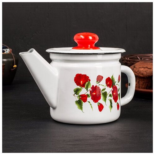 фото Чайник заварочный 1 л, фиксированная ручка, рисунок микс сибирские товары