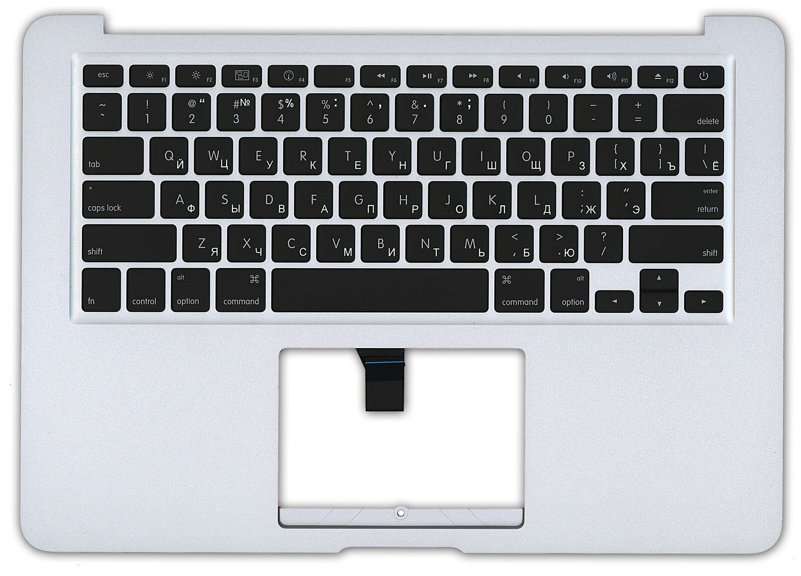 Клавиатура для ноутбука MacBook A1369 2010+ черная без подсветки плоский ENTER топ-панель