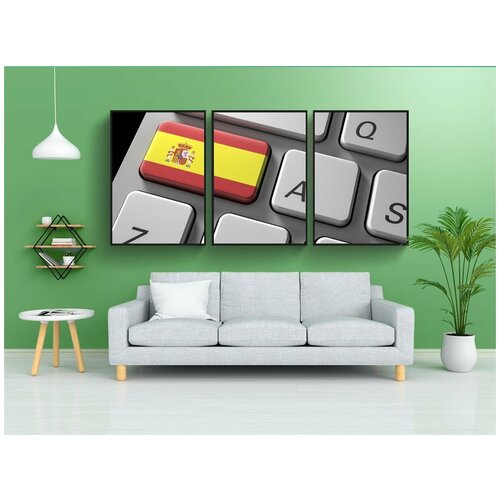 фото Набор модулных постеров для интерьера "технология, флаг, интернет" 60x90 см. в тубусе, без рамки lotsprints