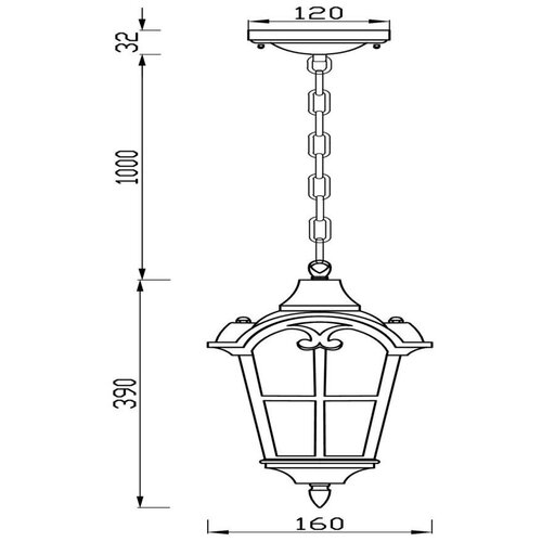 Светильник подвесной Outdoor Albion, O413PL-01BZ, 60W, E27