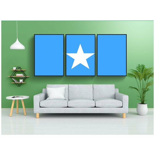 фото Набор модулных постеров для интерьера "сомали, флаг, национальный" 60x90 см. в тубусе, без рамки lotsprints