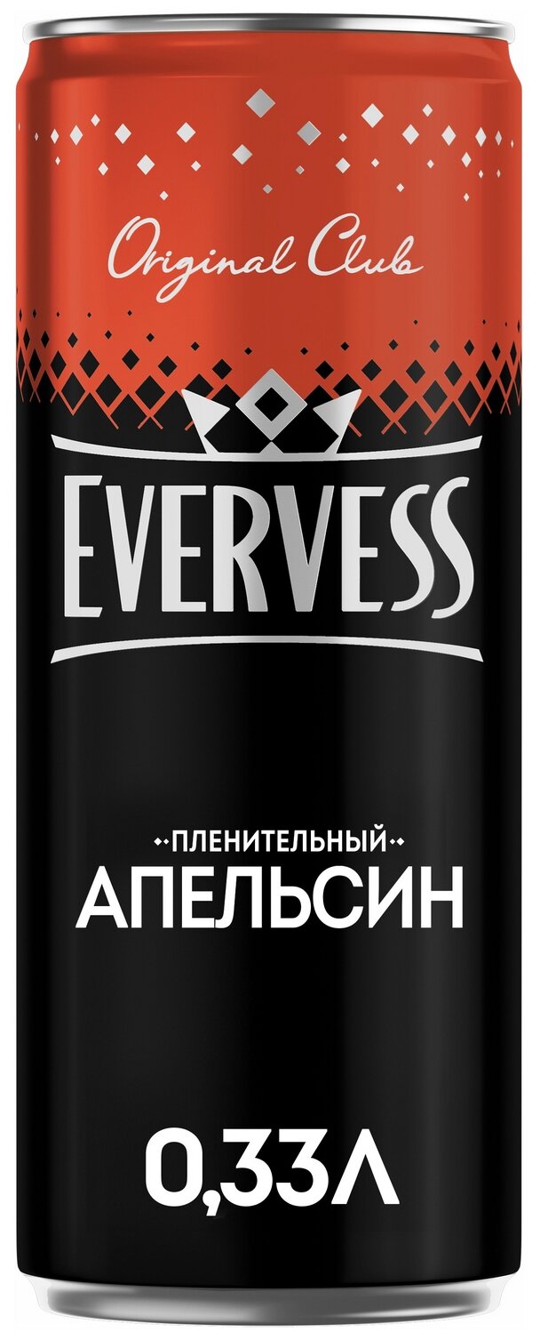 Напиток газированный Evervess Апельсин 0,33л