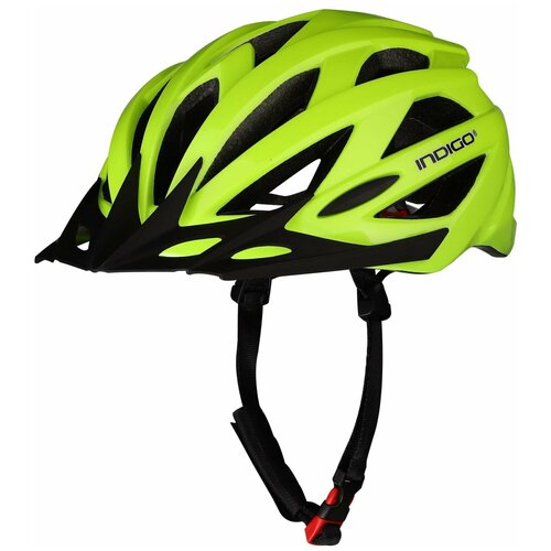 фото Шлем велосипедный взрослый indigo 21 вентиляционных отверстий in069 салатовый 55-61см