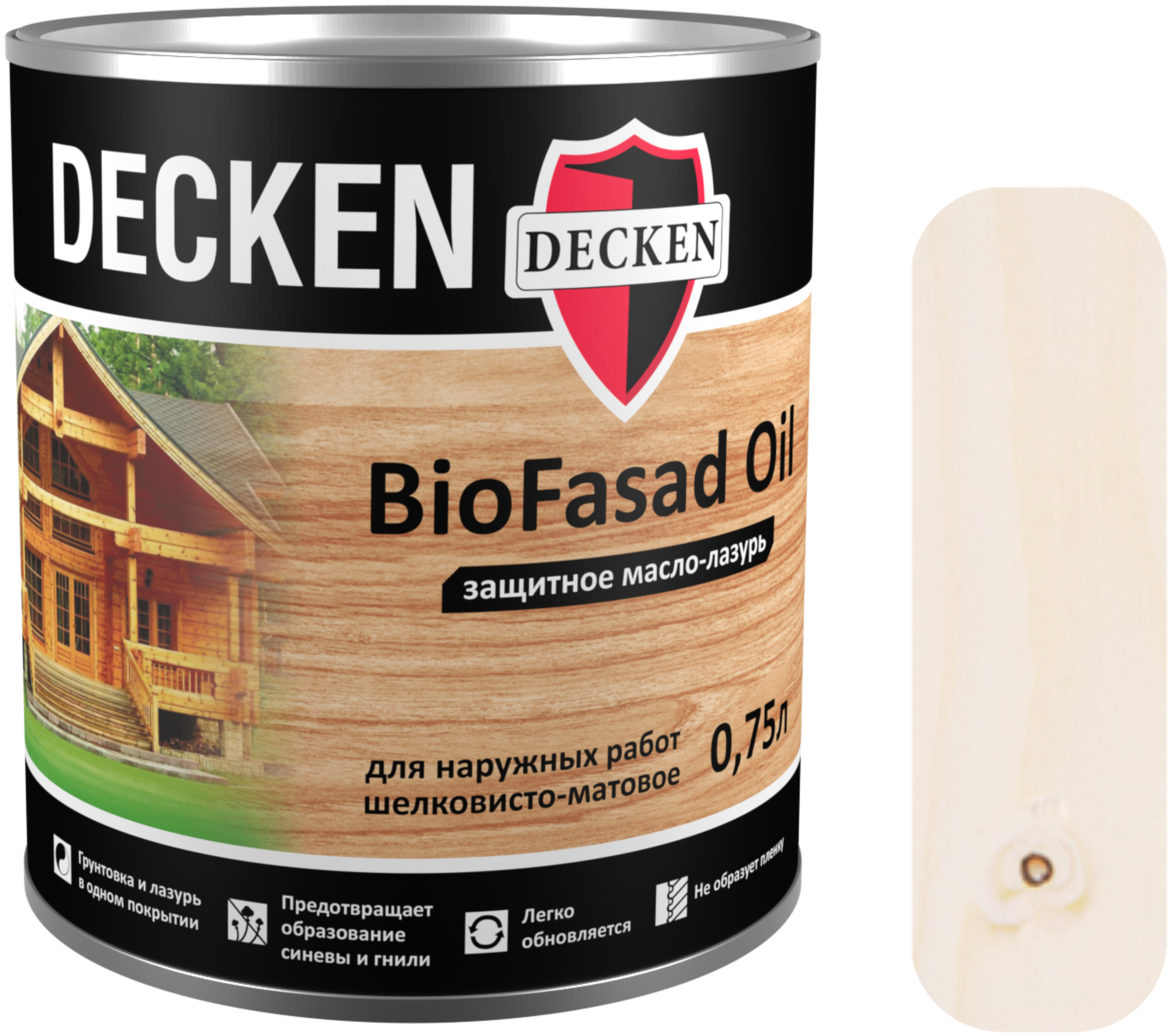 Защитное масло-лазурь Decken BioFasad Oil белое 0,75 л