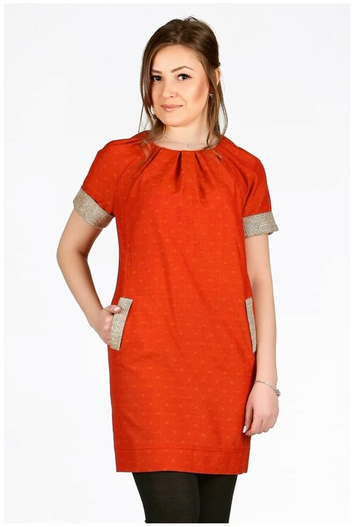 Платье SettyS Collection, повседневное, свободный силуэт, макси, размер 44, оранжевый