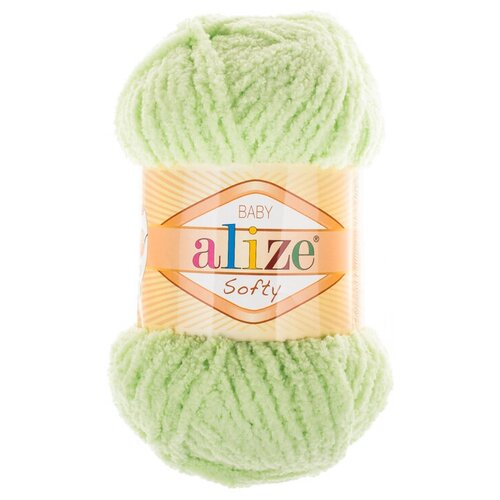 Пряжа для вязания Ализе Софти (ALIZE Softy) №41 нежно-салатовый, комплект 4 мотка, 100% микрополиэстер, 4 х 50 г, 4 х 115 м