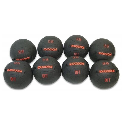 Набор тренировочных мячей Wall Ball Deluxe 8 шт от 3 до 15 кг Original FitTools FT-DWB-SET набор из двух массажных мячей с кистевым эспандером original fittools ft sm3st b