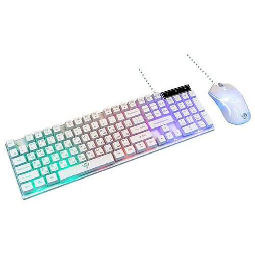 Комплект клавиатура + мышь Dialog Kmg-2305u white - клавиатура + опт. мышь с RGB подсветкой