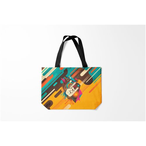 фото Сумка-шоппер / 46х35 см / популярные иллюстрации / retro распальцовка music burnettie