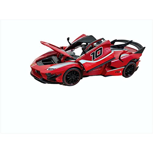 Масштабная коллекционная модель Ferrari LaFerrari 1:24 (металл, свет, звук) литая модель автомобиля 1 32 капот j50 спортивный автомобиль металлический сплав высокая симуляция автомобиля огни игрушки транспортные