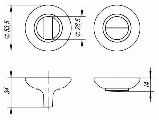 Ручка поворотная BK6 ZR OB-13 античная бронза