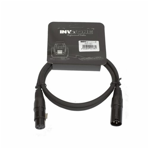 Кабель-DMX INVOTONE ADC1001 с разъемами XLR F - XLR M 1 м кабель многожильный экранированный invotone pmc16 1 м