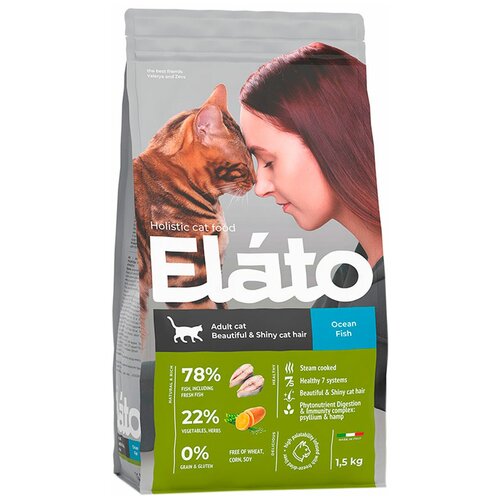 Элато Холистик д/к Красивая шерсть 1,5кг Рыба