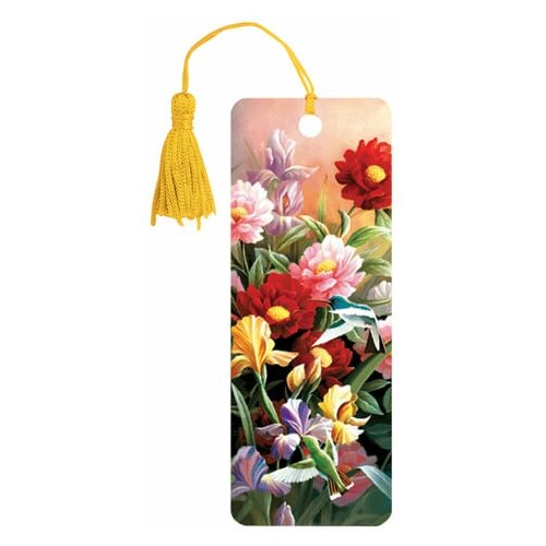 BRAUBERG Закладка для книг 3d, brauberg, объемная, цветы , с декоративным шнурком-завязкой, 125777, 12 шт.