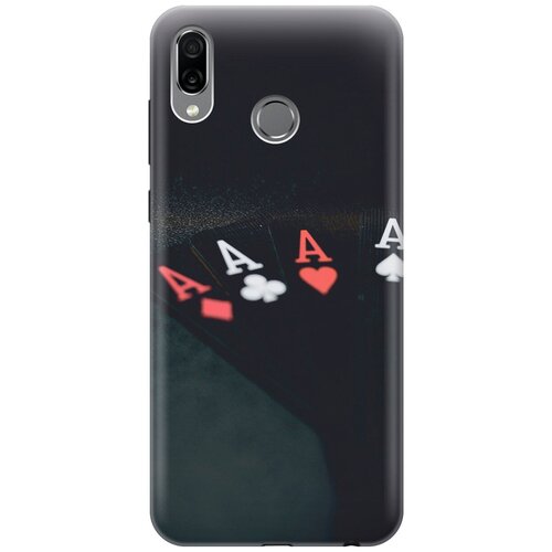 фото Силиконовый чехол на honor play / хонор плей с эффектом блеска "пончики в шоколадной глазури gosso