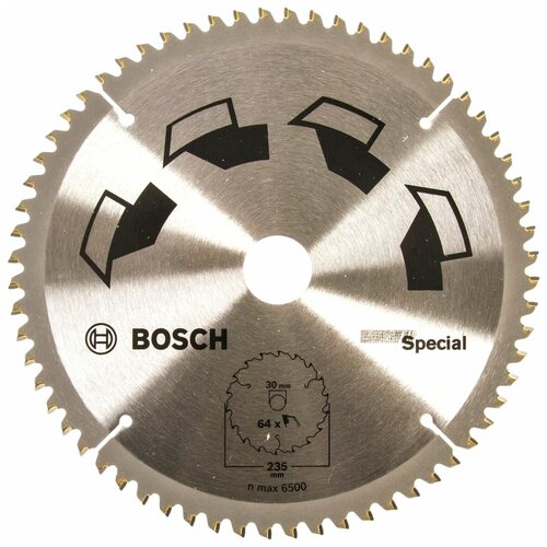 Пильный диск по дереву 235x30x2.5 мм T64 SPECIAL Bosch, арт. 2609256895 bosch циркулярный диск 130x20 16x36optilineeco 2608641782