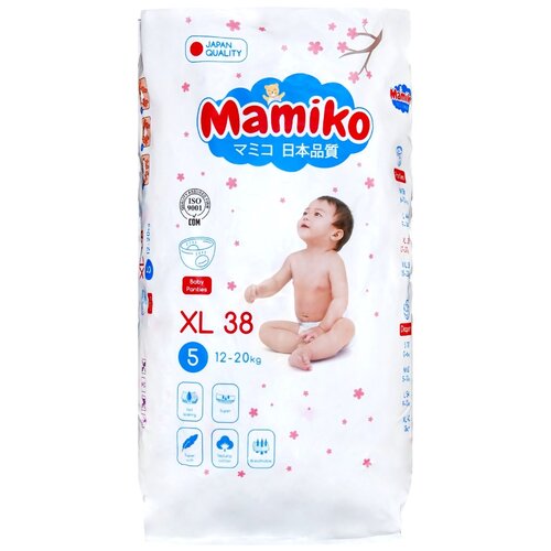 Купить Подгузники-Трусики Mamiko XL (12-20 кг) 38 шт, female