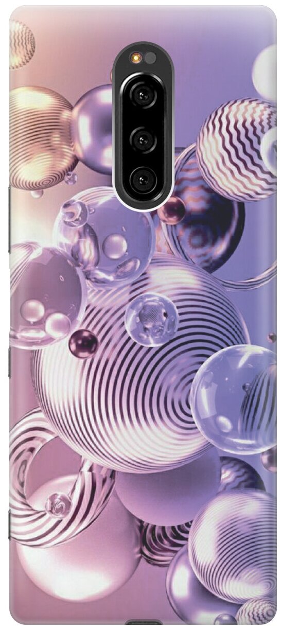 Силиконовый чехол Сиреневые шарики на Sony Xperia 1 / XZ4 / Сони Иксперия 1