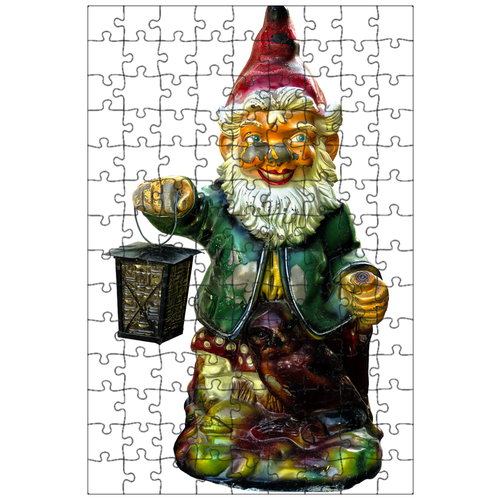 фото Магнитный пазл 27x18см."сад gnome, чертенок, фонарь" на холодильник lotsprints