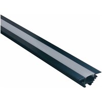 Угловой алюминиевый профиль для установки светодиодной ленты с матовым белым рассеивателем, до 10 мм, черный, 1000х28.5х10.4 мм, 2 заглушки