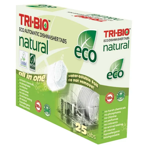Tri-Bio Натуральные эко-таблетки для посудомоечных машин, 500 г, 25 шт