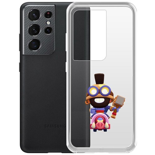фото Чехол-накладка clear case brawl stars-карл всадник на кабане для samsung galaxy s21 ultra (g998) krutoff group