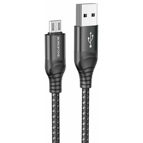 Кабель micro - USB, Borofone BX56 Delightful, 100 см, черный, 1 шт. кабель для зарядки micro usb cl 61 2 5a черный