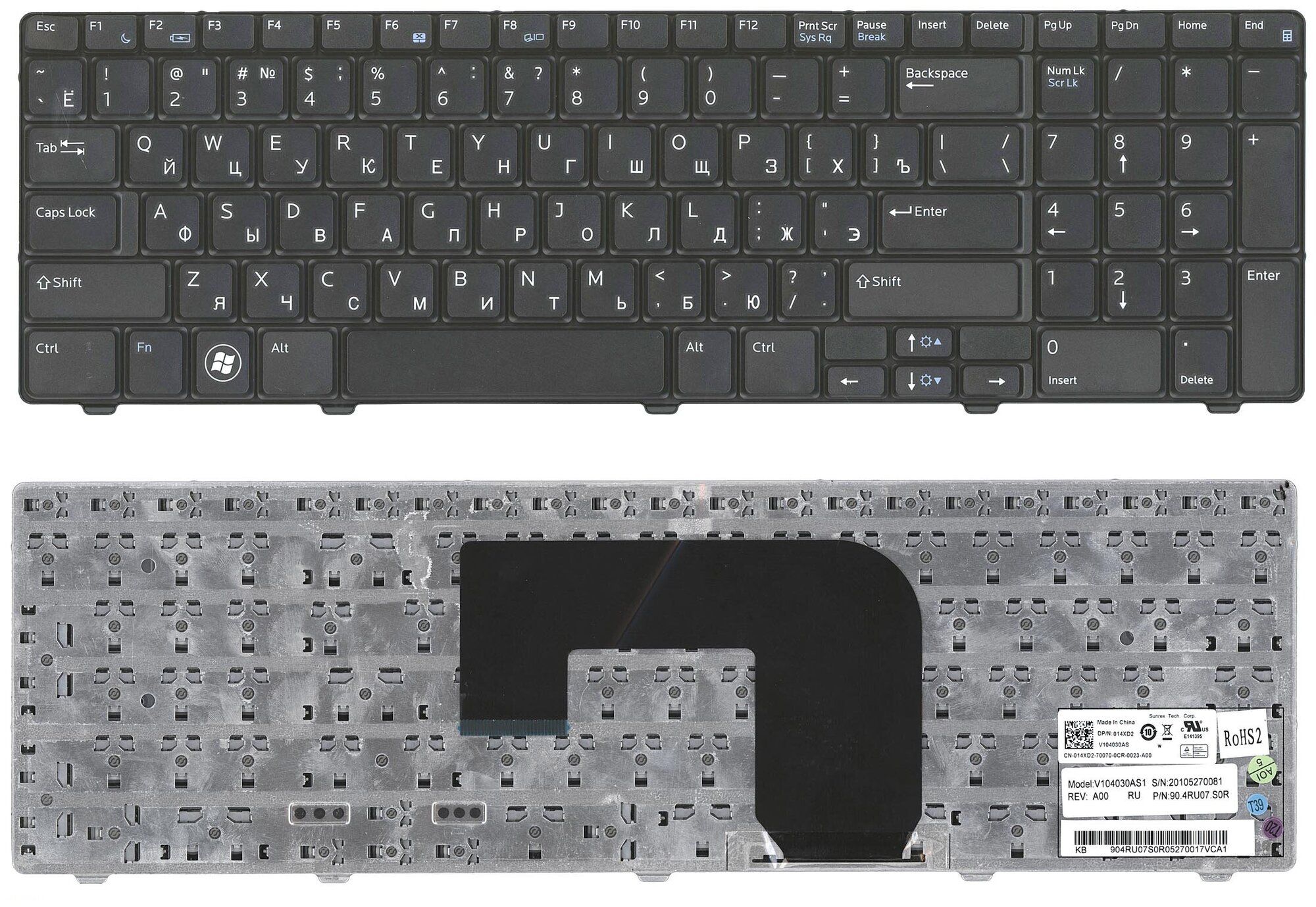 Клавиатура для ноутбука Dell V104030AS1 черная 1710₽