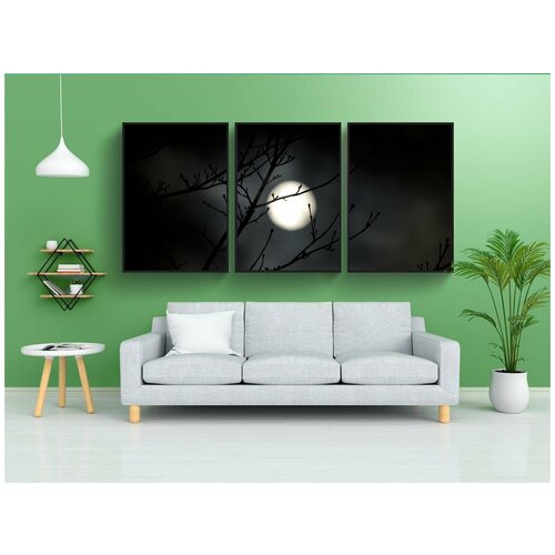 фото Набор модулных постеров для интерьера "природа, тьма, дерево" 60x90 см. в тубусе, без рамки lotsprints