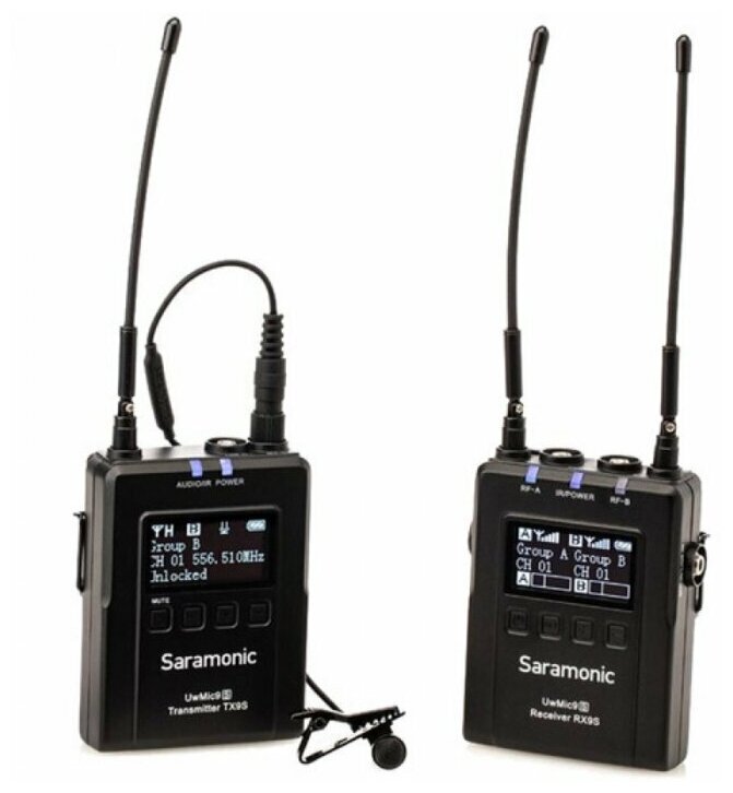 Цифровая радиосистема Saramonic UwMic9s Kit1 (RX9S+TX9S) с передатчиком и приемником - фото №1