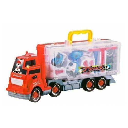 фото Машинка "грузовик с машинками и запчастями", набор, 48,5х19,5х11,5 см junfa toys