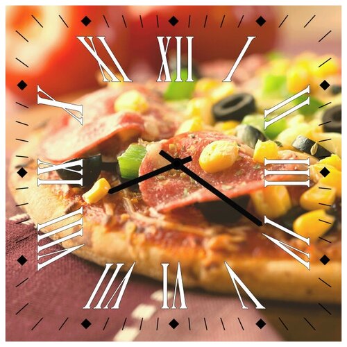 фото Svs настенные часы svs 4001726 kitchen пицца салями